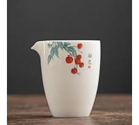 Ensembles De Tasses A Thé Tasse À Thé En Céramique Chinoise Cha Hai Service Porcelaine Blanche 230ml Peach Peinte La Main Service A Thé De l'après-Midi(D)