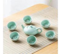 Ensembles De Tasses A Thé Tasse À Thé En Céramique Kung Fu, Porcelaine Résistante La Chaleur, Tasses Puer Portables, Service 7 Pièces, 1 Théière + 6