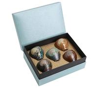 Ensembles De Tasses A Thé Tasse en grès à cinq éléments, tasse thé Kung Fu céramique, Relief cuit au four, graines de Lotus, principale, tasses faciles offrir(B)