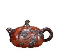 Ensembles De Tasses A Thé Théière Chinoise Yixing En Argile Violette Grande Capacité Bouilloire Citrouille Sculptée À La Main Beauté Maison Infuseur Thé(A)