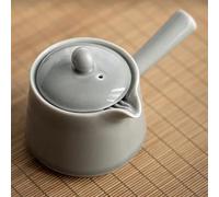 Ensembles De Tasses A Thé Théière Simple Infuseur À Thé Style Japonais Faite La Main Glaçure Gris Glacé Petite En Céramique Poignée Latérale Service KungFu Service A Thé De l'après-Midi