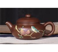 Ensembles De Tasses A Thé Théière Verte En Argile Violette Faite À La Main, Kung Fu Zisha, Service Thé, Yixing Peinte De 200ml Et 300ml(Type-B)