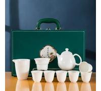 Ensembles De Tasses A Thé Un Ensemble Complet Service Thé En Porcelaine Blanche Jade Graisse Mouton Kung Fu Céramique Bureau Maison Coffret(E)