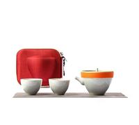 Ensembles De Tasses A Thé Ustensiles Préparation Thé Voyage Portables Service Kung Fu Simple Une Théière Deux Tasses Tasse En Céramique Trompette Service A Thé De l'après-Midi(B)