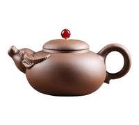 Ensembles De Tasses A Thé Yixing - Théière En Argile Violette Grande Capacité Service À Thé Kung Fu Boue Rouge Pot Céleste Fait La Main Esprit Taureau 600ml Service A Thé De l'après-Midi(D)