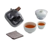 Ensembles De Théière - Ensemble De Tasses À Thé De Voyage En Céramique | Petite Théière De L'après-midi, Ensemble De Fête Avec Tasses Et Serviettes, Kit Portable Pour Usage Domestique Et Extérieur, Vé