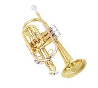 Ensembles de trompettes Trompette de Poche en si bémol plaquée Or Cornet Instrument Professionnel en Laiton