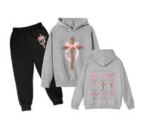 Ensembles de VêTements Fille Ensemble Deux pièces décontracté pour Filles:Sweat à Capuche et Jogging,Coupe Ample et Douce,idéal pour Les Jeux des Tout-Petits des Enfants.