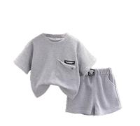 Ensembles de vêtements pour garçons filles courtes enfants unisexe deux pièces manches courtes t-shirt d'été avec short combinaison de sport tendance doux vêtements de sport pour tout-petits vêtements