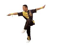 Ensembles de vêtements Wushu for adultes, chemise + pantalon Tai Chi des Arts martiaux Sanda, combinaison d'entraînement combat, uniforme Taiji Kung Fu(Black dragon short,180 height 175-185cm)