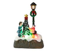 Ensembles de village de Noël - Maisons de village de Noël | Maison de scène de Noël | Figurines de Noël en résine faites à la main | Maison de village lumineuse en résine pour décoration de Noël