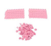 Ensembles d'étiquettes d'oreille en plastique pour bétail, durables avec des couleurs vives et personnalisables, 100 ensembles de 5x4 cm pour les moutons, les bovins et les porcs (Rose)