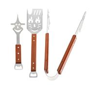 Ensembles d'Outils de Barbecue - Acier Inoxydable Compact Spatule Pince et Fourchette - Accessoires de Grill Robustes,pour Hommes de la Famille