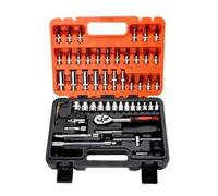 Ensembles d'outils Kit D'outils Pour La Maison Socket Ratchet Car Repair Tool Set de clés à tête à cliquet Cliquet Clé à douille Tournevis(53pcs-Orange)