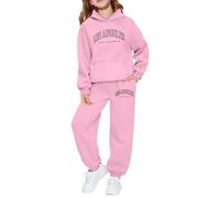 Ensembles Enfant Fille Peluche Pull Doux 2Pcs Ensemble Automne Printemps Tenues Vêtements Garçon 2 Pcs 3 Pièce Tenue De Bebe Ans Enfants Street Dance Outfit (Rose,13-14 Ans)