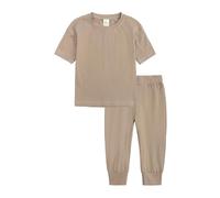 Ensembles Enfant Garcon Ete 1-13 Ans Vêtements Ado Garçon Pantalons Et Tee Shirt Manche Courte Pas Cher Confortable Casual Jogging Sport Plage (Brown, 4-5 Years)