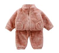 Ensembles Fille 1-5 Ans Polaire Chaud Hiver Sweat a Capuche Fille Mignon Ours Oreille Pull Garcon Epaisse Avec Poches Sweatshirt + Pantalons Automne Habits Tenue Survetement Enfant (Red #2, 2-3 Years)
