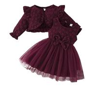 Ensembles Fille Vetement Fille Elegant et Chic - Ensemble de tenues d'automne pour filles robe pour tout-petits avec haut cape et jupe à volants pour bébés de 6 mois à 3 ans tenue décontractée