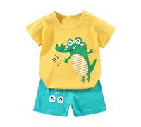 Ensembles Garçon 2 Pièces Tsihrts À Manches Courtes Shorts Taille Elastique Décontracté Mignon a La Mode Casual Jogging Vacances Ensemble Garçon Été