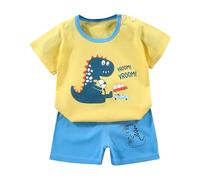 Ensembles Garçon 2 Pièces Tsihrts À Manches Courtes Shorts Taille Elastique Décontracté Mignon a La Mode Casual Jogging Vacances Ensemble Garçon Été