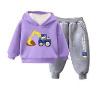 Ensembles Garçon Sweat et Jogging, Skeleton Pull Garcon, Sweat Enfant Gaming Ensemble Sweat à Capuche et Jogging en Polaire, Tenue d'Hiver Chaude et Confortable à Manches (Light Purple, 3-4 Years)