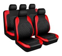 Ensembles Housses Siège Voiture pour Chevrolet Spark M300 2009 2010 2011 2012 2013 2014 2015, Complet Et Arrière Avant Set Protection Auto Resprant Couvre PU Places,A Red
