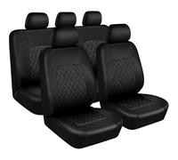 Ensembles Housses Siège Voiture pour Chevrolet Spark M300 2009 2010 2011 2012 2013 2014 2015, Complet Et Arrière Avant Set Protection Auto Resprant Couvre PU Places,A Black