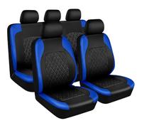 Ensembles Housses Siège Voiture pour Dodge Challenger RAM Rampage Caliber Nitro Neon Caravan Journey, Complet Et Arrière Avant Set Protection Auto Resprant Couvre PU Places,A Blue
