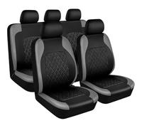 Ensembles Housses Siège Voiture pour Dodge Challenger RAM Rampage Caliber Nitro Neon Caravan Journey, Complet Et Arrière Avant Set Protection Auto Resprant Couvre PU Places,A Grey