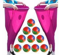 Ensembles Jeux Jardin SurdimensionnéS Grand-MèRe, Pantalons Jeux De FêTe Bizarres Avec Balles Rebondissantes et CôNes Marquage, Ensembles GéAnts D'ExtéRieur Pour RéUnions Famille Adultes(J)