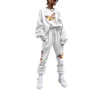 Ensembles Jogger pour Femmes Amour Papillon Impression 3D Sweatshirt et Pantalon de Jogging Set avec Poches 2 Pièces Tenue Ensemble