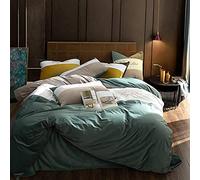 Ensembles literie Effet Patchwork élégant Splice Tricolore Faces d'hiver à Double Flanelle Chaude Coral Fleece Comprend des couvercles Couette toites taies de Taquet Microfibre Jaune (Vert *