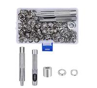 Ensembles Oeillets 10mm Grommets kit Oeillets Métalliques avec Boîte de Rangement pour Toile Bâche Tente Rideaux de Réparation 100 Pcs