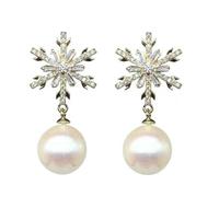 Ensembles Perles Outil Kits Christmas Snowflake Earrings Dainty Bow Dangle Drop Earrings Stud Christmas Festive Holiday Earrings Jewelry Kits Bouteille Nettoyeur Bijoux (White, One Size)