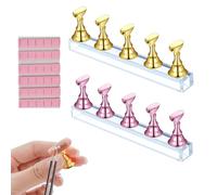 Ensembles Présentoir D'art D'ongle, Support Magnétique pour Faux Ongles, 2 Sets Nail Art Tips Stand holder pour Faux Ongles Manucure