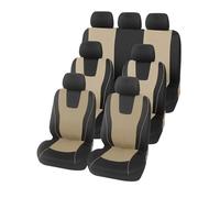 Ensembles Protection Siège Voiture Housse De Siège De Voiture Airbag Accessoires D'intérieur Universels Compatibles Pour Voitures 5 À 7 Sièges Pour Rio K2 Couverture Couvre Sieges(7 seats-Beige)