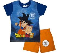 arlis Ensembles shorts et haut Dragon Ball Z - Ensemble t-shirt super short Dragon Ball Z (Bleu et Orange, 8 Ans-128 Cm)