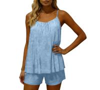Ensembles Shorts Et Haut Sans Dos Ensemble 2 PièCes En Lin Pour Femme Ensemble DéTente Ensembles Plage Fluide Sexy Tenue Chic Et Elegant Ete Pyjama Court Femmes E Confortable SurvêTement Grande Taille