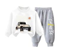 Ensembles Sweat Bébé Ensemble Enfant Bébé Garçon Ensemble Jogging Bebe Sweatshirt À Manches Longues Mignons Imprimé 2 Pièces Unisexe Automne Printemps Hiver