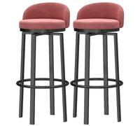 Ensembles tabourets Hauts Cuisine Soutenu Atelier Petit-déjeuner de Tabouret rembourré en Velours pivotant pour comptoir du Bar à Domicile (Rose, cm '')
