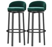 Ensembles tabourets Hauts Cuisine Soutenu Atelier Petit-déjeuner de Tabouret rembourré en Velours pivotant pour comptoir du Bar à Domicile (Vert, cm '')