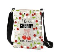 ENSIANTH Cherry Girl Gifts Petit sac à bandoulière en forme de cerise pour amateur de cerises Cadeau I Love Cherry Petit sac à main à bandoulière Cadeau pour amateur de fruits, 2486 Cute Cherry C,