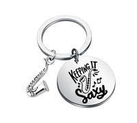 ENSIANTH Porte-clés saxophone - Cadeau pour les amateurs de saxophone - Cadeau pour les joueurs de saxophone - Instrument de musique - Bijoux de saxophone, 25610 Clé pour saxophone, L