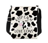 ENSIANTH Sac à bandoulière imprimé vache avec bandoulière réglable, 24823 Vache C, medium