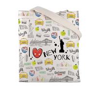 ENSIANTH Sac fourre-tout New York Souvenir New York Cadeau de voyage New York Cadeaux New York Sac de courses New York Sac d'épicerie, Sac fourre-tout New York, large