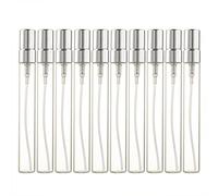 Enslz Lot de 10 flacons vaporisateurs rechargeables en verre pour parfum, 10 ml, mini flacons en verre fins (argent)