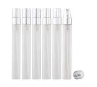 Enslz Lot de 10 mini flacons vaporisateurs en verre dépoli rechargeables pour parfum de voyage Argenté 10 ml
