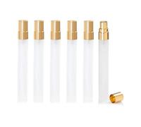 Enslz Lot de 10 mini flacons vaporisateurs en verre dépoli rechargeables pour parfum de voyage Doré 10 ml