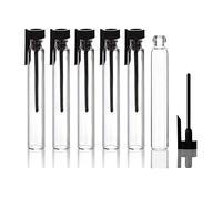 Enslz Lot de 100 mini bouteilles d'échantillons de parfum avec couvercle noir en verre vide pour voyage et fête (3 ml)