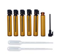 Enslz Lot de 100 mini flacons vides en verre ambré rechargeables pour voyage, cosmétiques, huile, parfum, 2 ml